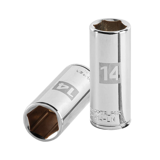 D-1414-LM Dado largo de 14 mm, 6 puntas, cuadro 1/4", Truper