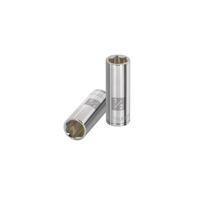 D-1416-L Dado largo de 1/2", 6 puntas, cuadro 1/4", Truper