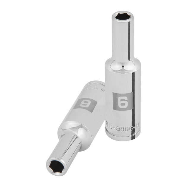 D-3806-HM-L Dado largo de 6 mm, 6 puntas, cuadro 3/8", Truper