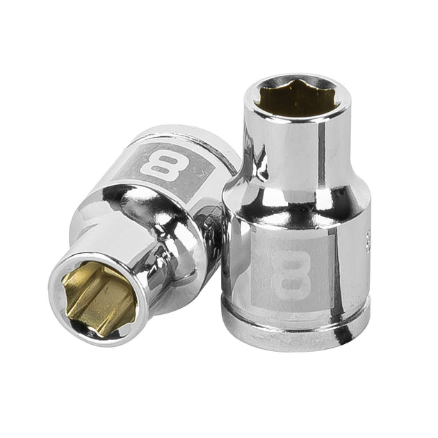 D-3808-HM Dado de 8 mm, 6 puntas, cuadro 3/8", Truper