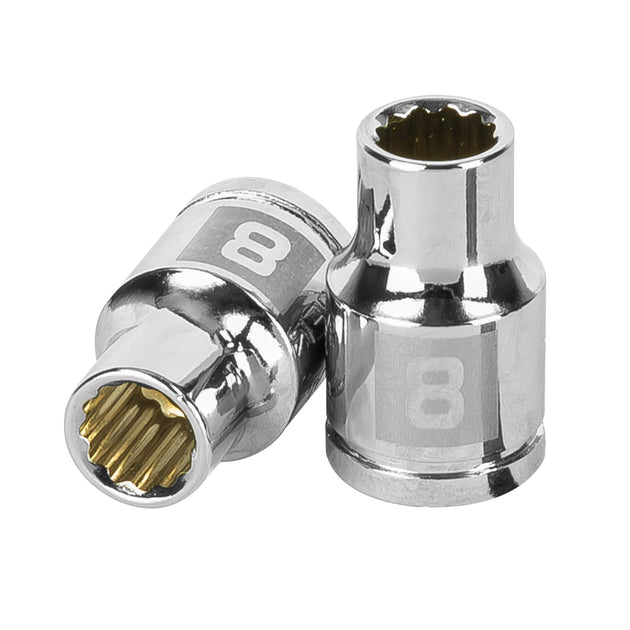 D-3808-M Dado de 8 mm, 12 puntas, cuadro 3/8", Truper