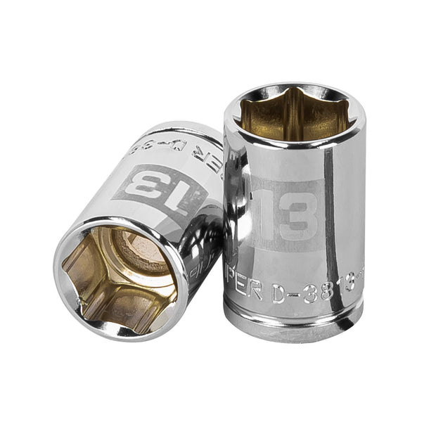 D-3813-HM Dado de 13 mm, 6 puntas, cuadro 3/8", Truper