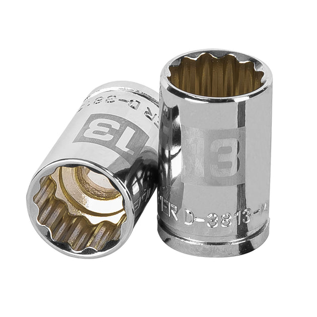 D-3813-M Dado de 13 mm, 12 puntas, cuadro 3/8", Truper