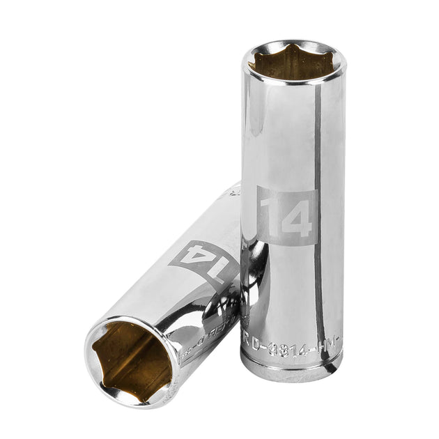 D-3814-HM-L Dado largo de 14 mm, 6 puntas, cuadro 3/8", Truper