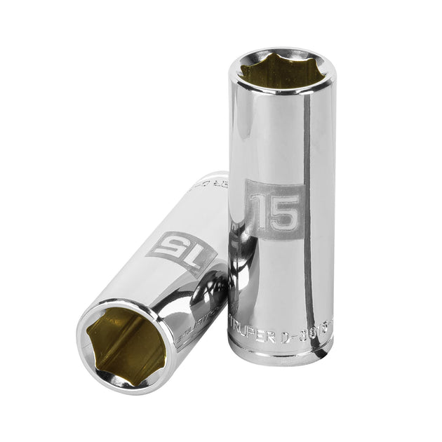D-3815-HM-L Dado largo de 15 mm, 6 puntas, cuadro 3/8", Truper