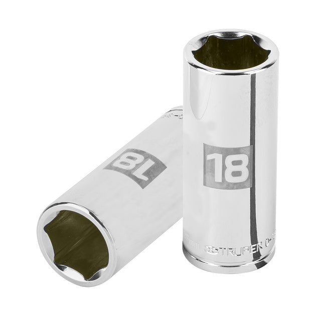 D-3818-HM-L Dado largo de 18 mm, 6 puntas, cuadro 3/8", Truper