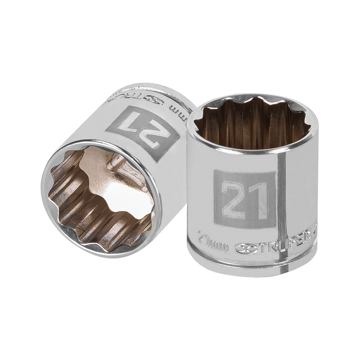 D-3821-M Dado de 21 mm, 12 puntas, cuadro 3/8", Truper