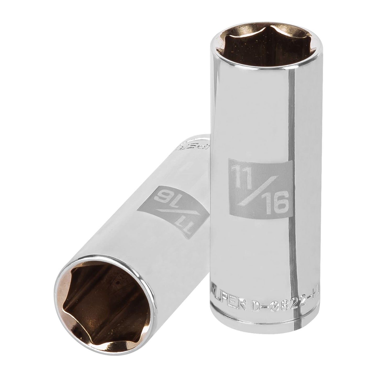 D-3822-HL Dado largo de 11/16", 6 puntas, cuadro 3/8", Truper