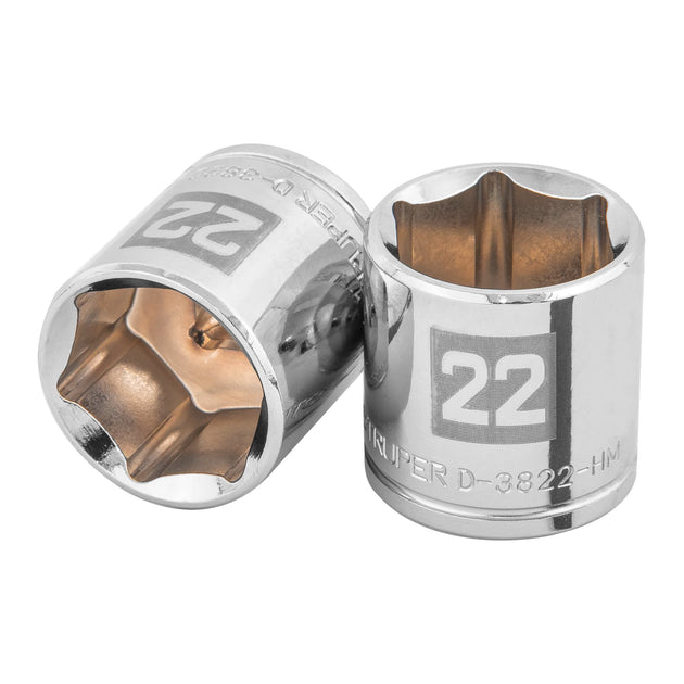 D-3822-HM Dado de 22 mm, 6 puntas, cuadro 3/8", Truper