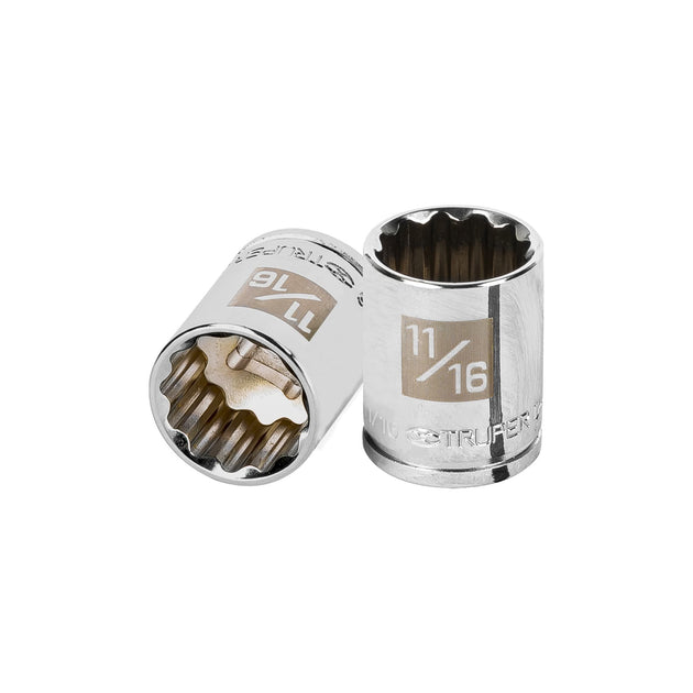 D-3822 Dado de 11/16", 12 puntas, cuadro 3/8", Truper