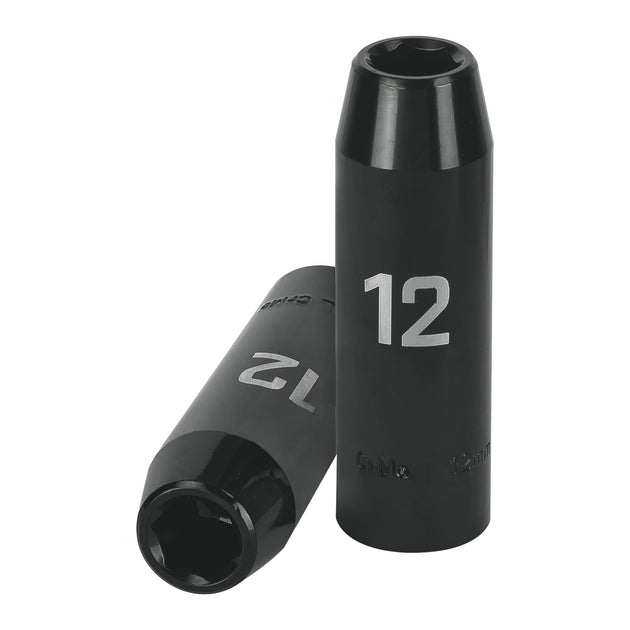 D-7312-ML Dado largo cuadro 1/2" de impacto 6 puntas de 12 mm, Truper
