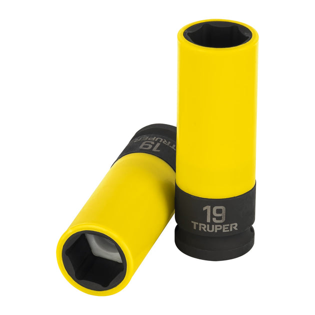 D-7319-MLPD Dado largo impacto prot. plást. 19 mm, 6 puntas, cuadro 1/2"