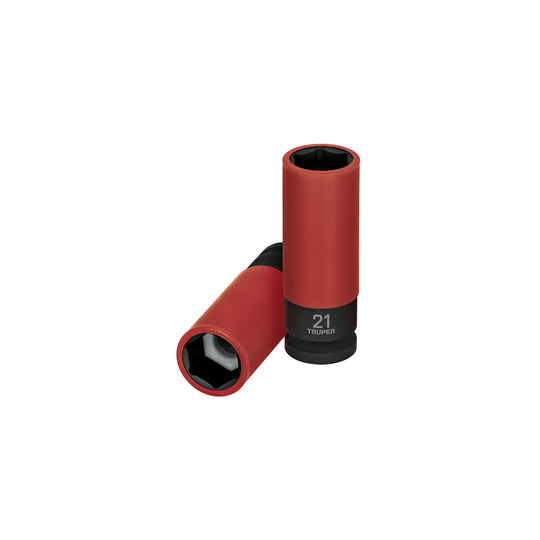 D-7321-MLPD Dado largo impacto prot. plást. 21 mm, 6 puntas, cuadro 1/2"