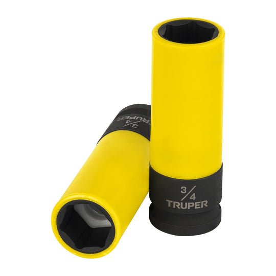 D-7324-HLPD Dado largo impacto prot. plást. 3/4", 6 puntas, cuadro 1/2"