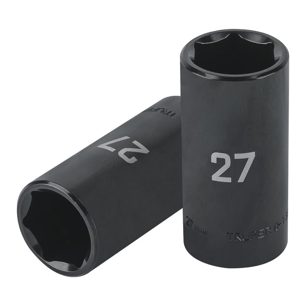 D-7327-ML Dado largo impacto de 27 mm, 6 puntas, cuadro 1/2", Truper