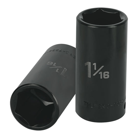 D-7334-HL Dado largo impacto de 1-1/16", 6 puntas, cuadro 1/2",Truper