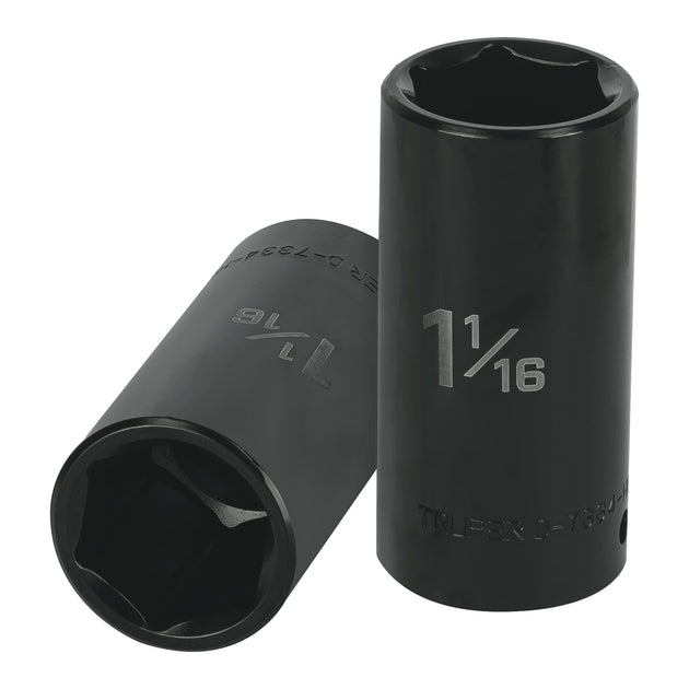 D-7334-HL Dado largo impacto de 1-1/16", 6 puntas, cuadro 1/2",Truper