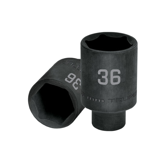 D-7336-ML Dado largo impacto de 36 mm, 6 puntas, cuadro 1/2", Truper