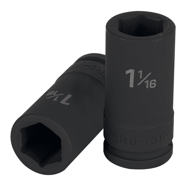 D-7517-L Dado largo de impacto de 1-1/16", 6 puntas, cuadro 3/4"