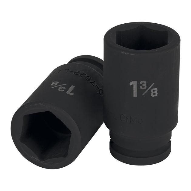D-7522-L Dado largo de impacto de 1-3/8", 6 puntas, cuadro 3/4"