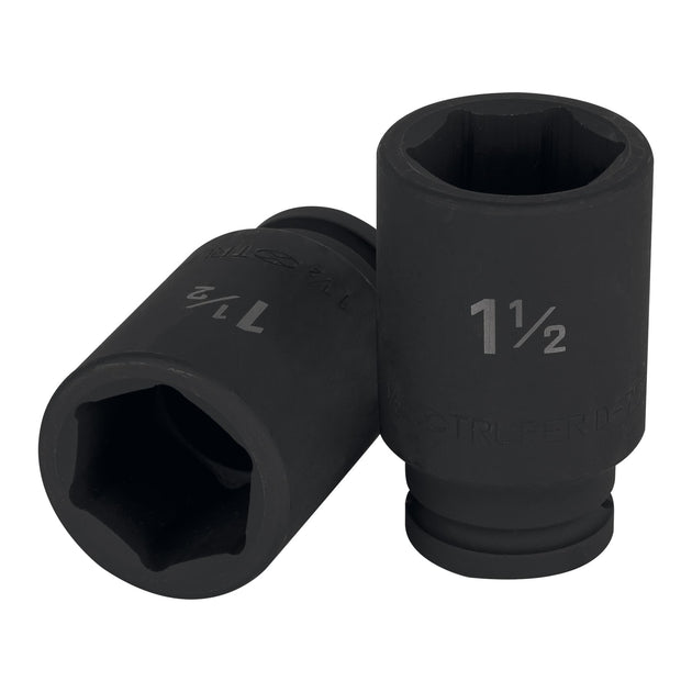 D-7524-L Dado largo de impacto de 1-1/2", 6 puntas, cuadro 3/4"