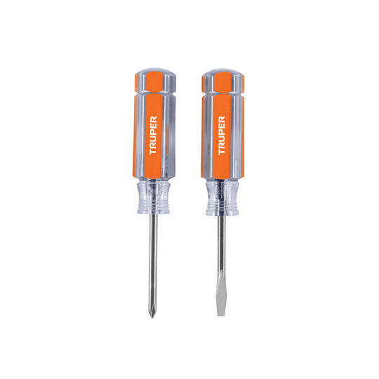 DES-MINI-2 Dúo de mini desarmadores mango de acetato, Truper