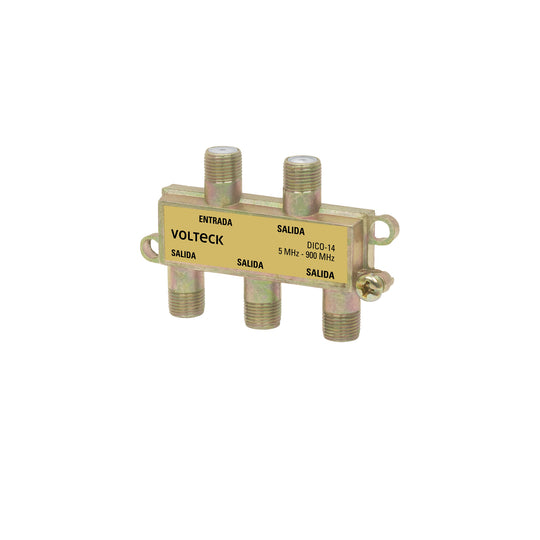 DICO-14 Divisor coaxial de 1 entrada y 4 salidas, Volteck