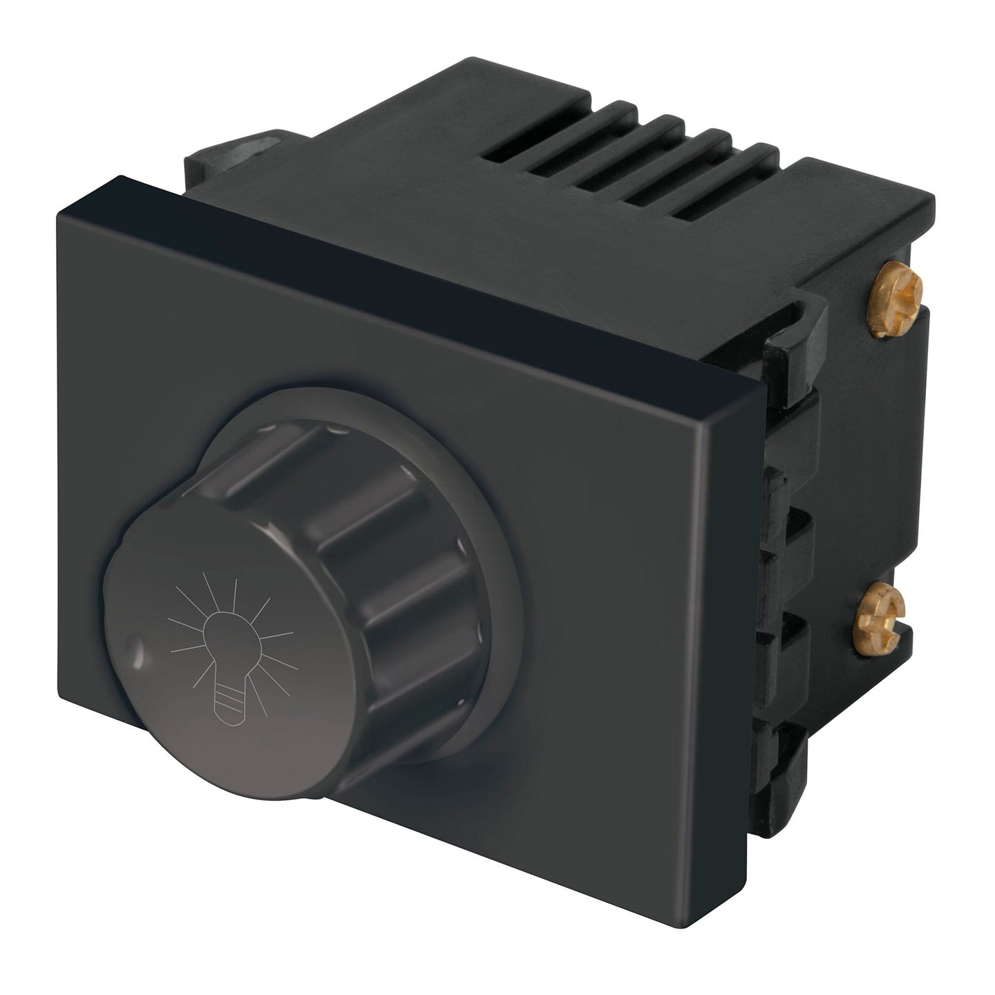 DIM15-EN Dimmer giratorio, 1.5 módulos, línea Española, color negro
