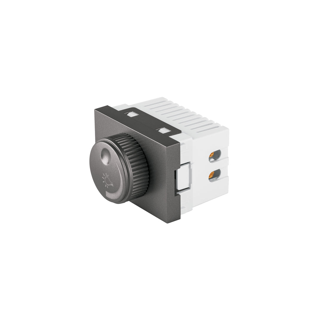 DIM15-LA Dimmer giratorio acero inox de 1.5 módulos, línea Lisboa