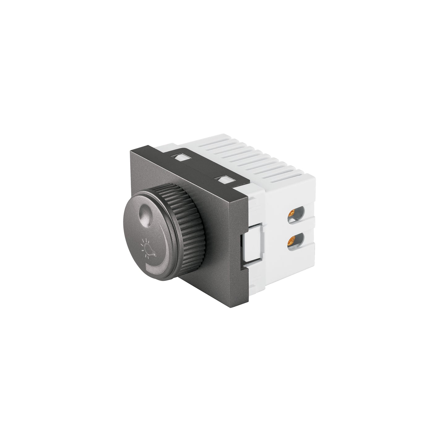 DIM15-LA Dimmer giratorio acero inox de 1.5 módulos, línea Lisboa