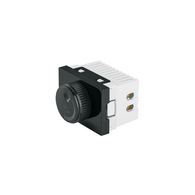 DIM15-LN Dimmer giratorio negro de 1.5 módulos, línea Lisboa, Volteck