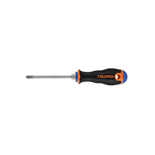 DP-1/4X4B Desarmador de cruz 1/4" x 4" mango Comfort Grip, Truper