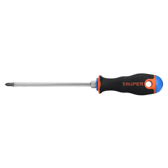 DP-1/4X6B Desarmador de cruz 1/4" x 6" mango Comfort Grip, Truper
