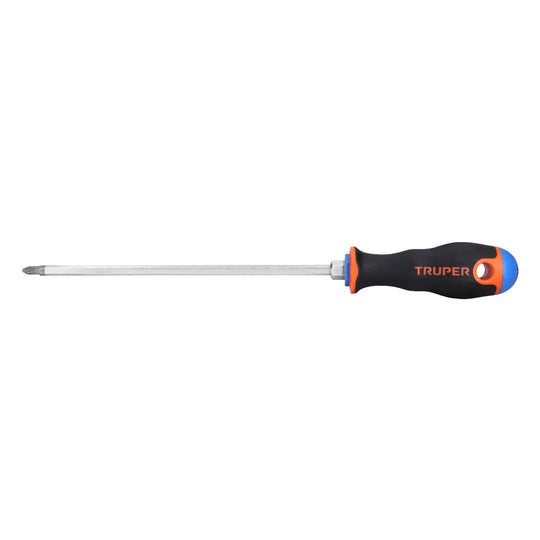 DP-1/4X8B Desarmador de cruz 1/4" x 8" mango Comfort Grip, Truper