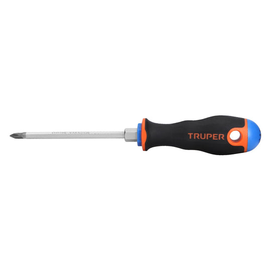 DP-3/16X4B Desarmador de cruz 3/16" x 4" mango Comfort Grip, Truper