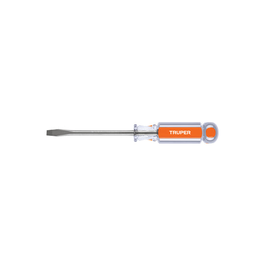DR-1/4X4 Desarmador plano 1/4" x 4" mango de acetato, Truper