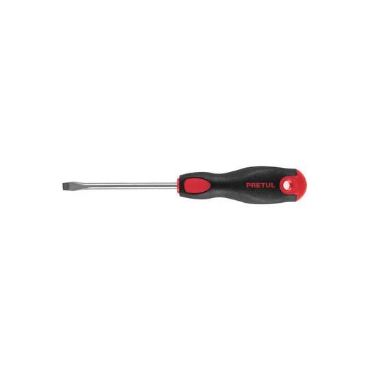 DR-1/4X4BP Desarmador plano 1/4" x 4"mango Comfort Grip, PRETUL