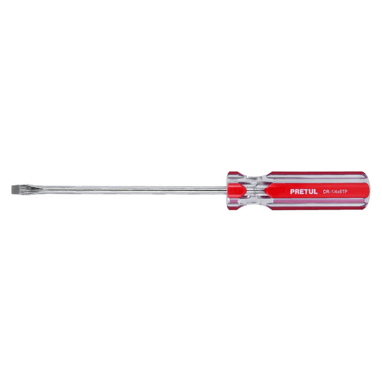 DR-1/4X6TP Desarmador plano 1/4 x 6" mango de PVC, PRETUL