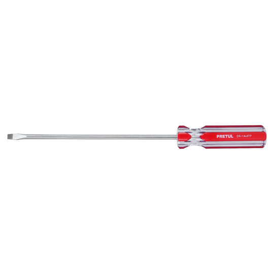 DR-1/4X8TP Desarmador plano 1/4 x 8" mango de PVC, PRETUL