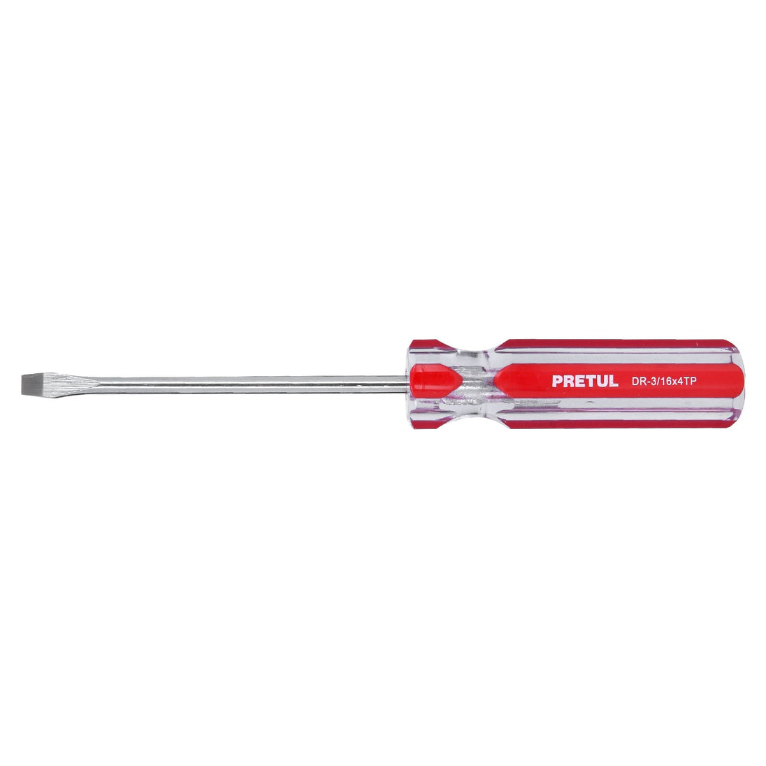 DR-3/16X4TP Desarmador plano 3/16 x 4" mango de PVC, PRETUL