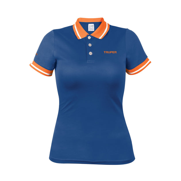 DRY-AD-M Playera polo performance para mujer, azul, M, Truper