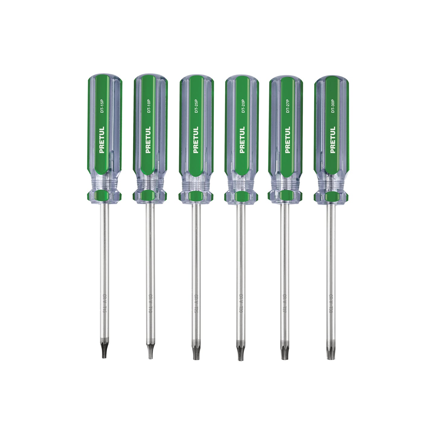 DT-6P Juego de 6 desarmadores Torx mango de PVC, PRETUL