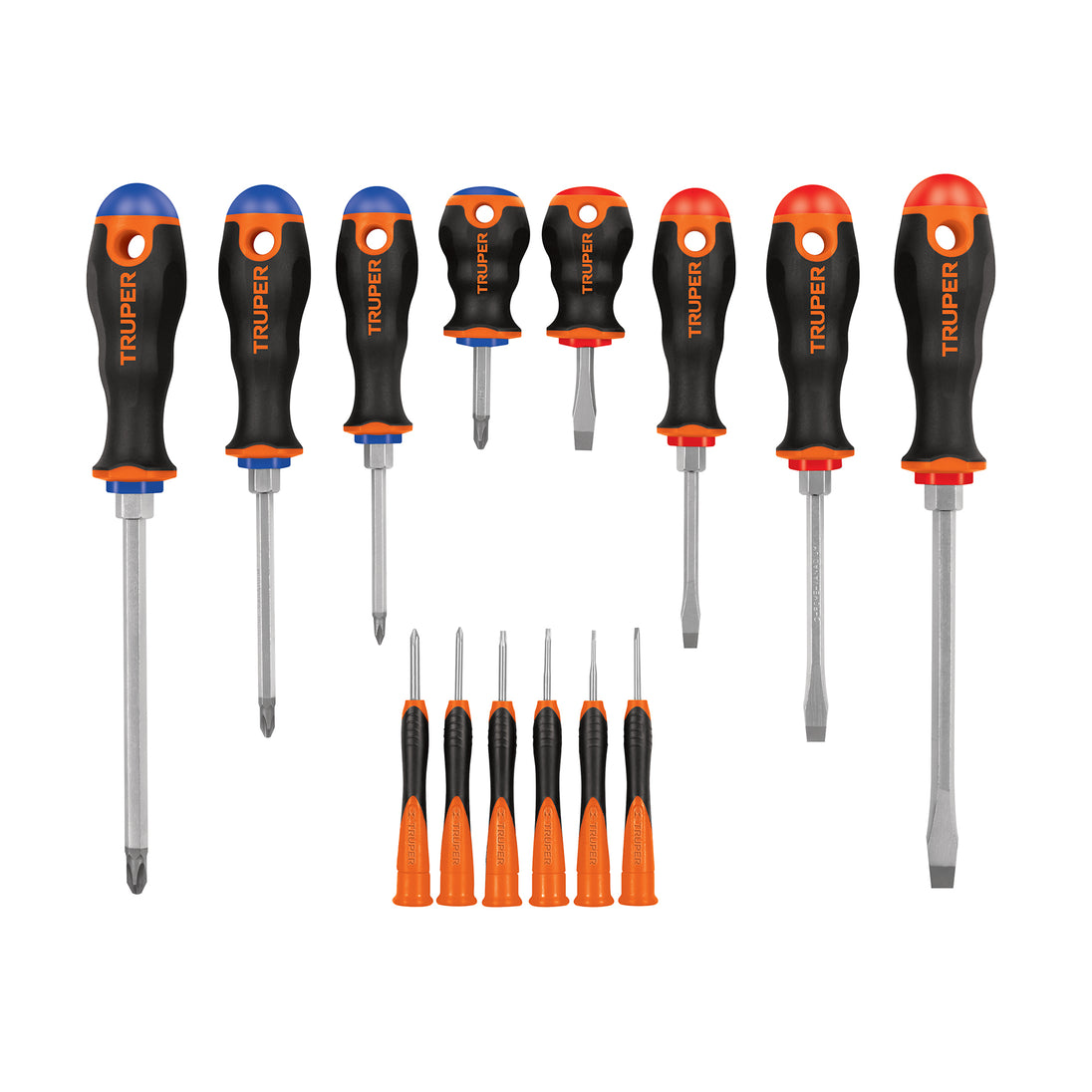 DTJ-14B Juego de 8 desarmadores mango Comfort Grip y 6 de joyero