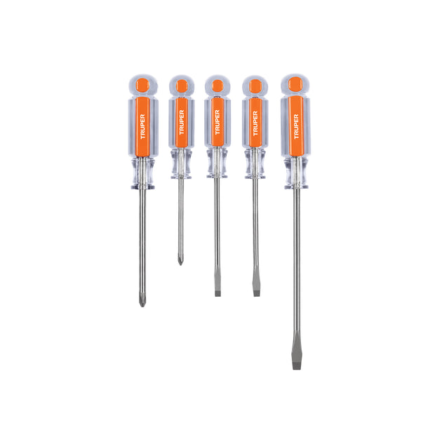 DTJ-5 Juego de 5 desarmadores mangos de acetato, Truper
