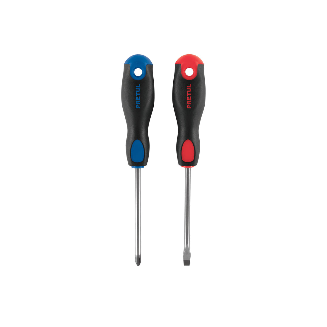 DUO-1/4X4BP Dúo de desarmadores 1/4" x 4" mango Comfort Grip, PRETUL
