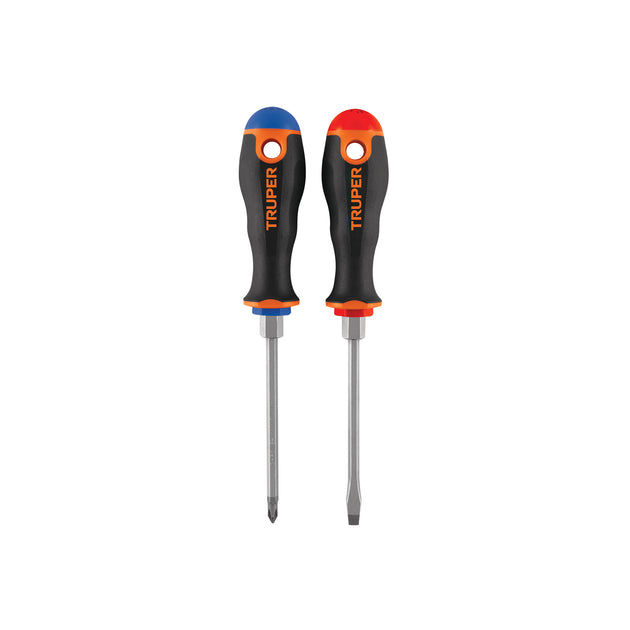 DUO-3/16X4B Dúo de desarmadores 3/16" x 4" mango Comfort Grip, Truper