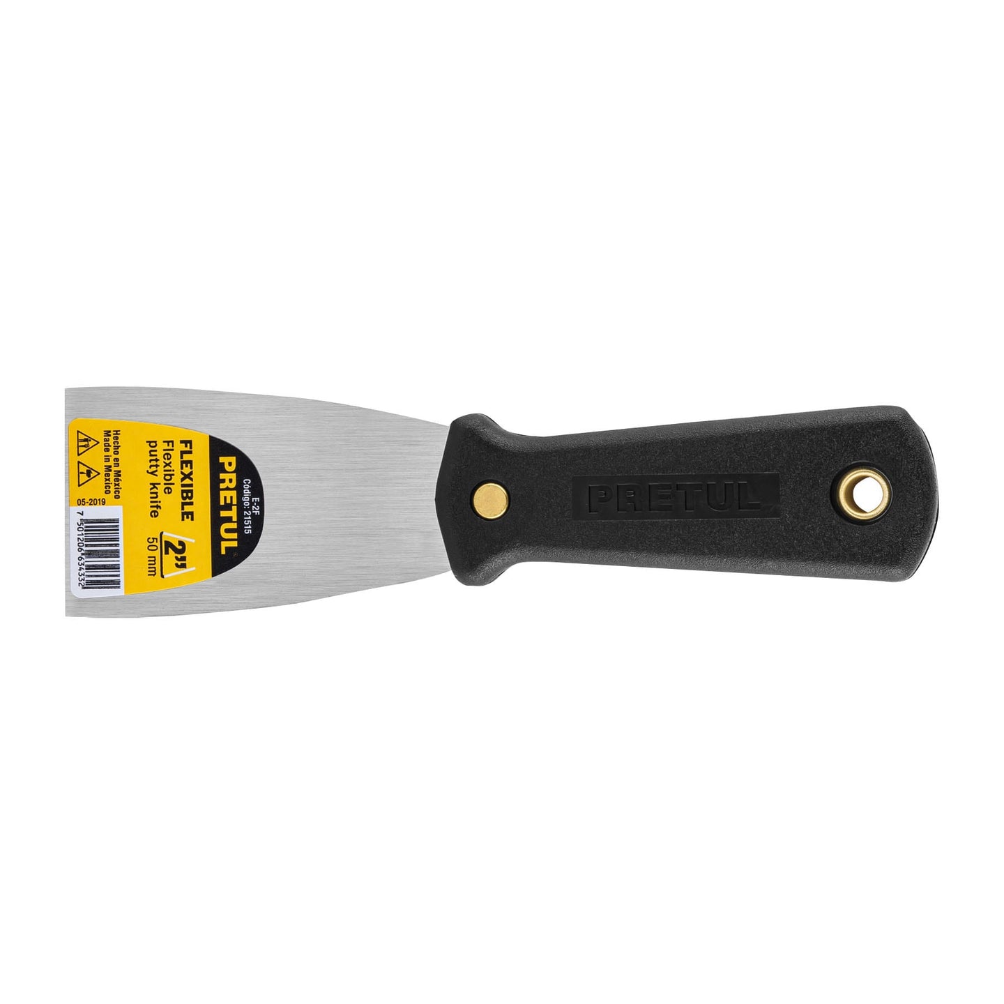 E-2F Espátula flexible 2" con mango de plástico, Pretul
