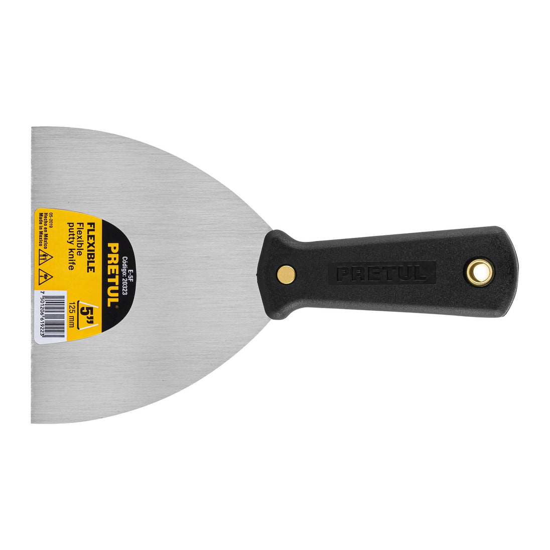 E-5F Espátula flexible 5" con mango de plástico, Pretul