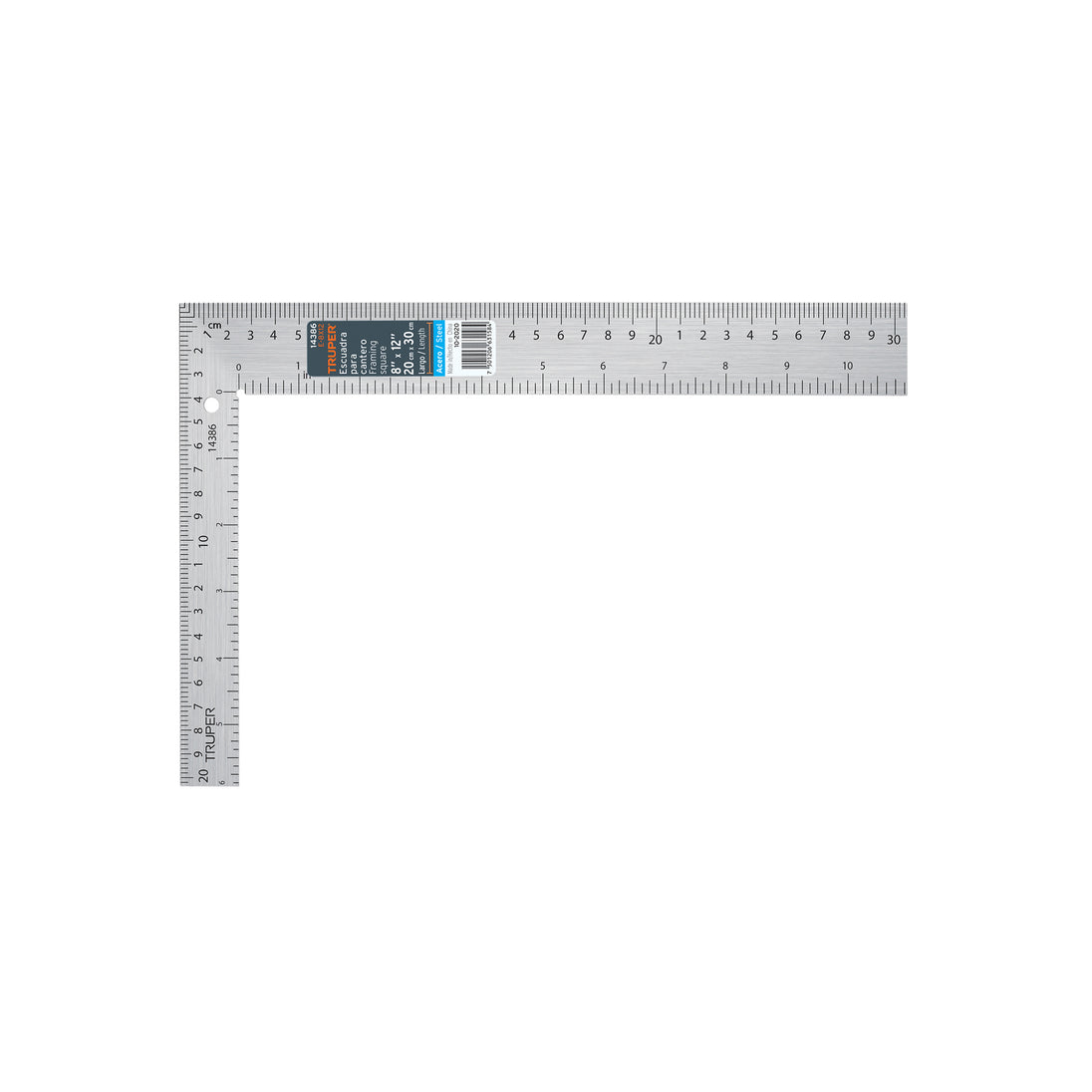 E-8X12 Escuadra 8"x12" de acero para cantero, Truper