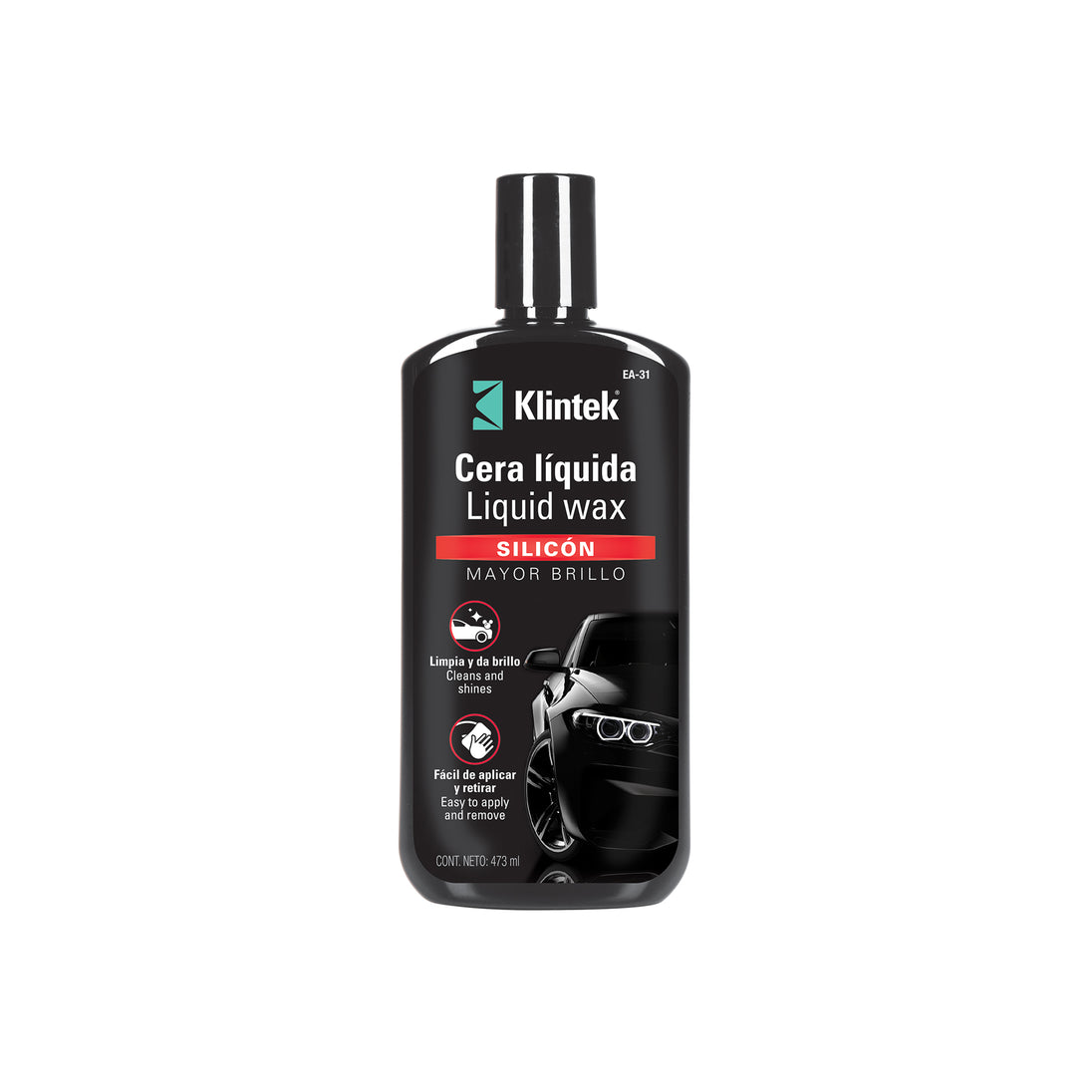 EA-31 Cera líquida de silicón para auto, 473 ml, KLINTEK